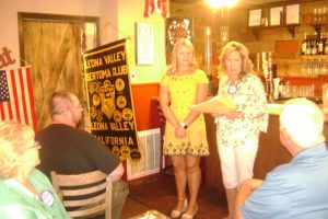 Scholarship presentation June 7, 2018 to Margaret Mihaljevich, by Charlene Moore, Chairperson of Leona Valley Sertoma Scholarship committee.