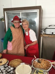 2018 Senior Christmas Dinner dessert team, Beverly Brownfield (left) and Betty Wade (right).