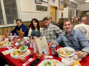 A table of satisfied diners at the Murder Mystery dinner theater.